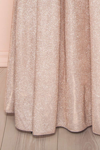 Malorie Dusty Pink Voluminous Maxi Dress | Boutique 1861 bottom close-up