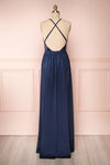 Mana Navy Blue Maxi Dress w/ Sequins | Boutique 1861 back view
