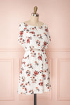 Mannon White Floral Round Collar Short Dress | Boutique 1861 side view