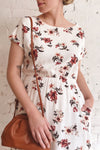 Mannon White Floral Round Collar Short Dress | Boutique 1861 on model