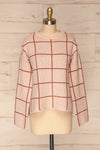Marconia Pink Checkered Oversized Sweater | La Petite Garçonne front view