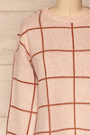 Marconia Pink Checkered Oversized Sweater | La Petite Garçonne front close-up