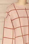 Marconia Pink Checkered Oversized Sweater | La Petite Garçonne side close-up