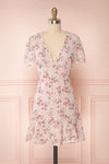 Mardoll Lilac Floral V-Neck Short Dress | Boutique 1861 front view