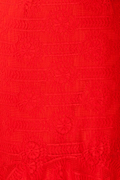 Margita Red Hatler Summer Midi Dress | Boutique 1861 fabric