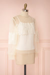 Mariasole Cream See-Through Top w/ Cami | Boutique 1861 side view