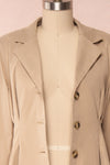 Maribelle Beige Long Sleeved Trench Coat | Boutique 1861 front close up open