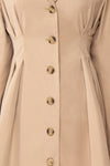 Maribelle Beige Long Sleeved Trench Coat | Boutique 1861 fabric