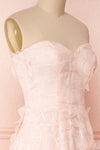 Marichka Pink Floral A-Line Bustier Gown | Boutique 1861 side close-up