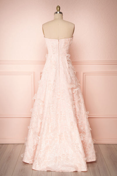 Marichka Pink Floral A-Line Bustier Gown | Boutique 1861 back view