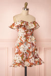 Marietta Floral Off-Shoulder Short Dress | Boutique 1861 side view