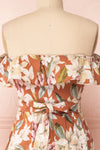 Marietta Floral Off-Shoulder Short Dress | Boutique 1861 back close-up