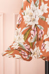 Marietta Floral Off-Shoulder Short Dress | Boutique 1861 bottom close-up