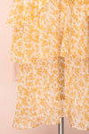 Marike Orange Floral Chiffon Midi Dress skirt | Boutique 1861
