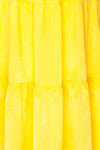Marjolaine Yellow Mock Neck Maxi Summer Dress | Boutique 1861 fabric details
