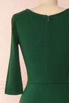 Marjorie Forest Green 3/4 Sleeves Midi Dress | Boutique 1861 back close-up