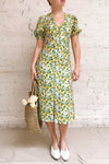 Marketa Green Patterned Midi Dress | Boutique 1861 model look