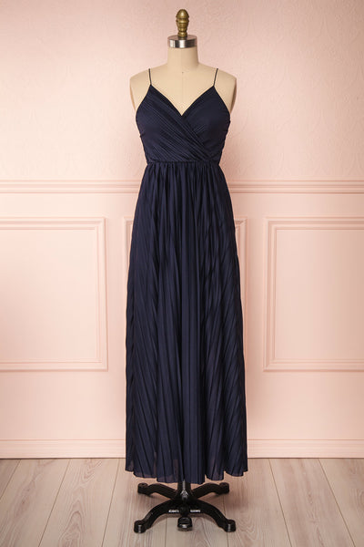 Marly Rain Navy Blue Sleeveless A-Line Dress | Boutique 1861 front view