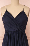Marly Rain Navy Blue Sleeveless A-Line Dress | Boutique 1861 front close-up