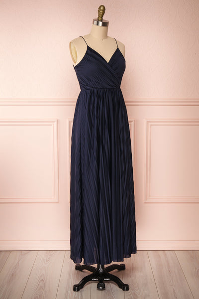 Marly Rain Navy Blue Sleeveless A-Line Dress | Boutique 1861 side view