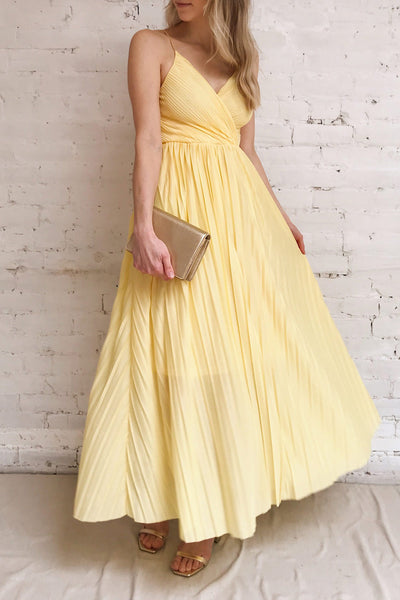 Marly Sun Yellow Sleeveless A-Line Dress | Boutique 1861 model look