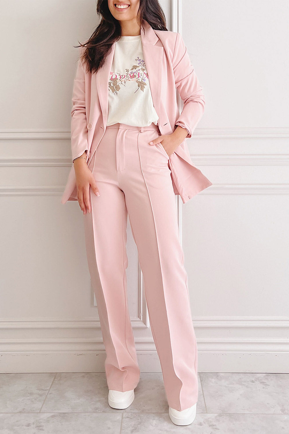 Marousi Pink Oversized Blazer | La petite garçonne