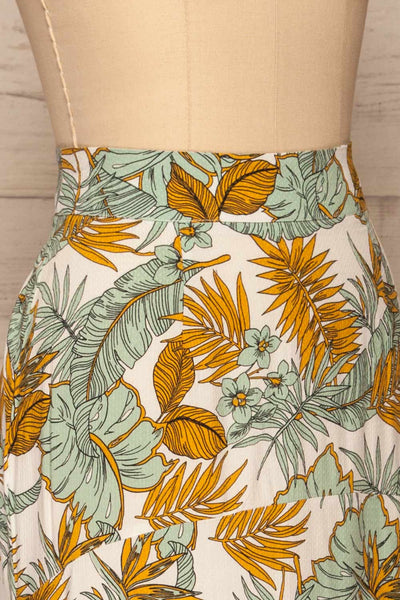 Marsciano Tropical Midi Skirt | Jupe | La Petite Garçonne  side close-up