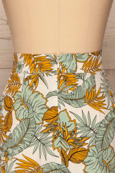 Marsciano Tropical Midi Skirt | Jupe | La Petite Garçonne  back close-up