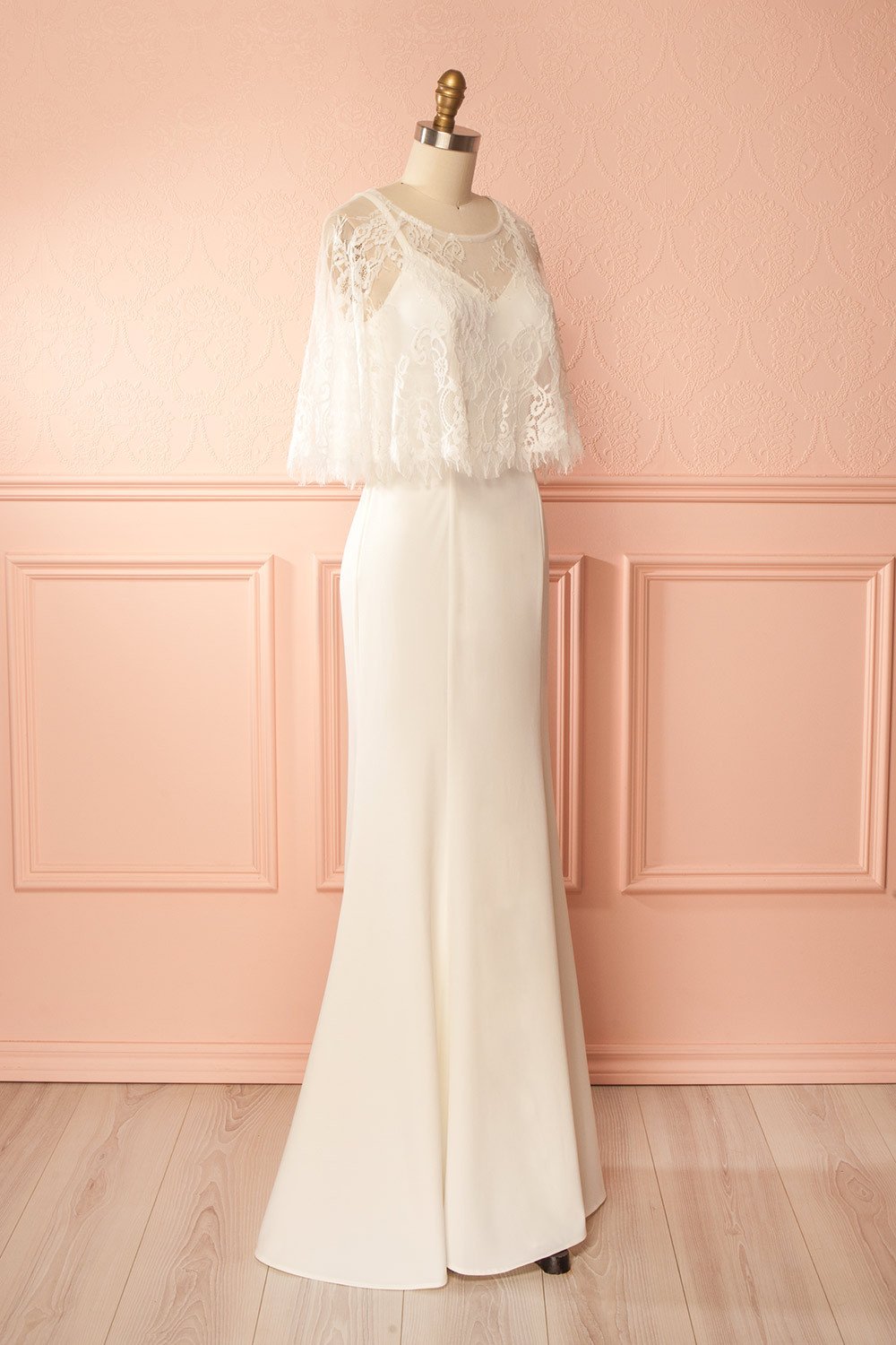 Mary-Kate White 2-Piece Lace Top Mermaid Bridal Dress | Boudoir 1861