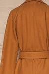Mataro Brown Mid-Length Trench Coat | La petite garçonne back close-up