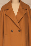 Mataro Brown Mid-Length Trench Coat | La petite garçonne no belt close-up