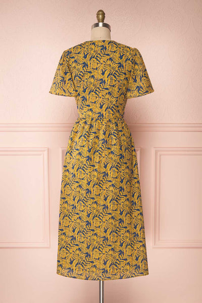 Matergabia Yellow & Blue Midi Wrap Dress | Boutique 1861 back view