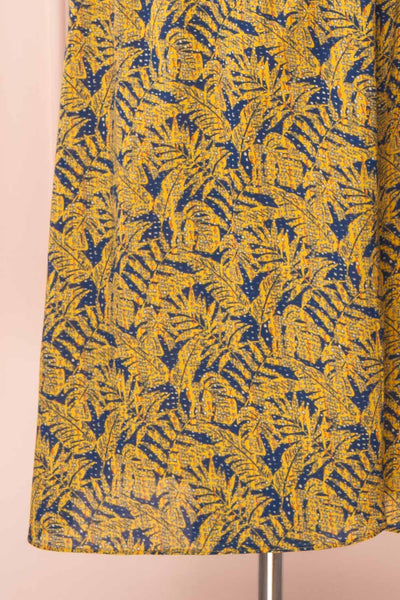 Matergabia Yellow & Blue Midi Wrap Dress | Boutique 1861 bottom view