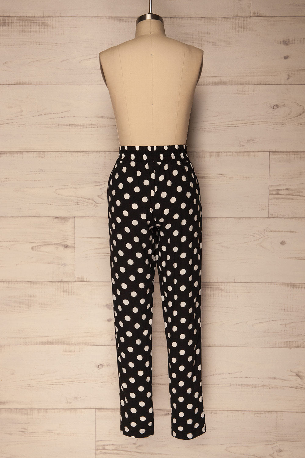 Matsko White & Black Polkadot Lightweight Pants | La Petite Garçonne