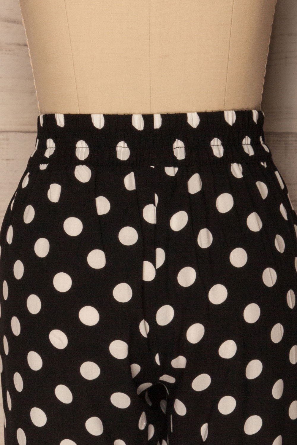 Matsko White & Black Polkadot Lightweight Pants | La Petite Garçonne