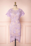 Mattea Lilac Crocheted Lace Fitted Cocktail Dress | Boutique 1861