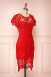 Mattea Red | Crocheted Lace Dress