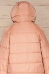 Matviy Day Pink Quilted Coat with Hood | La Petite Garçonne back close-up hood