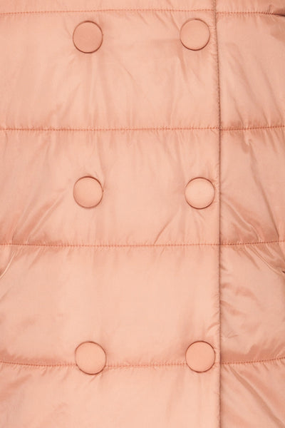 Matviy Day Pink Quilted Coat with Hood | La Petite Garçonne fabric detail front