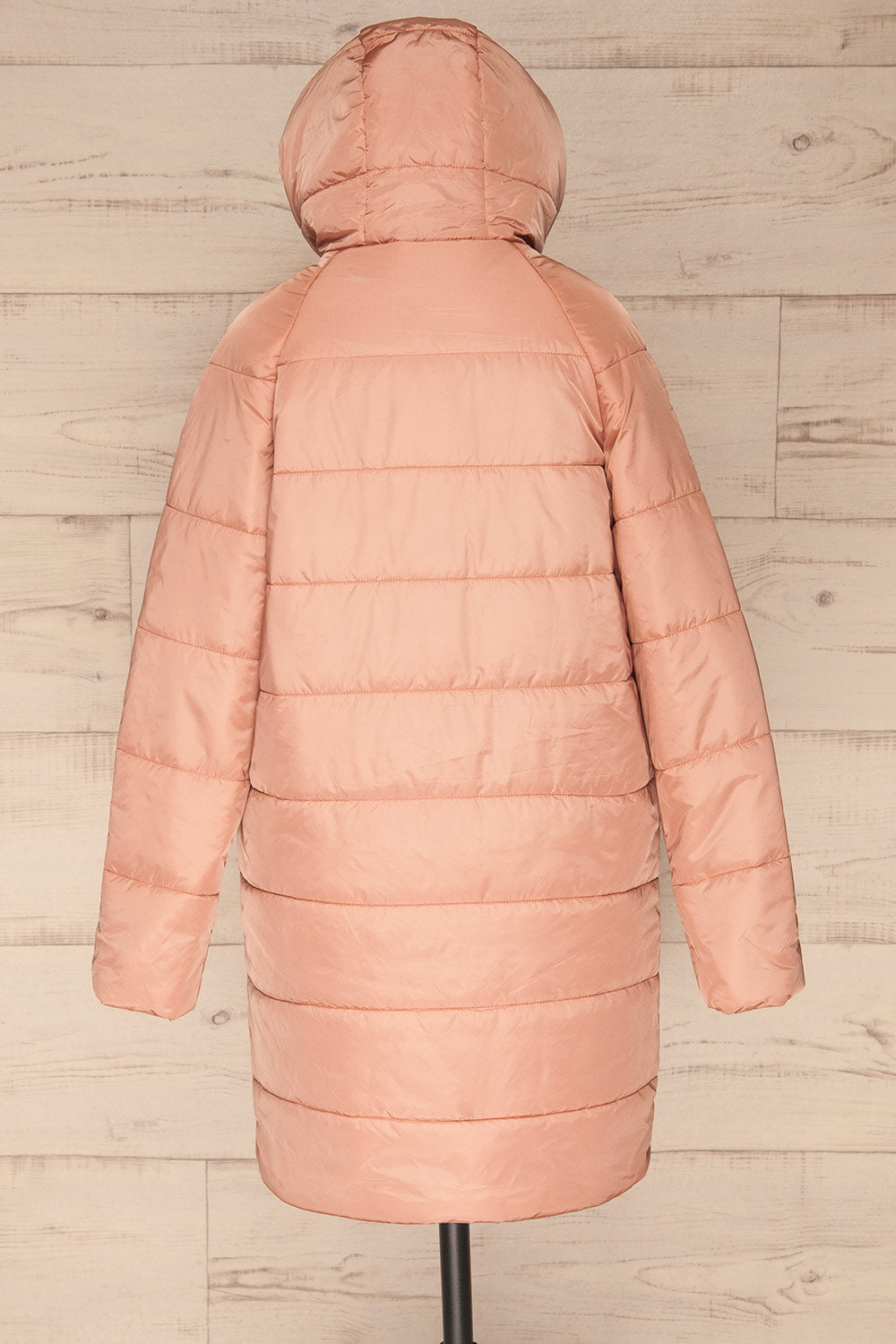 Matviy Day Pink Quilted Coat with Hood | La Petite Garçonne back view hood 