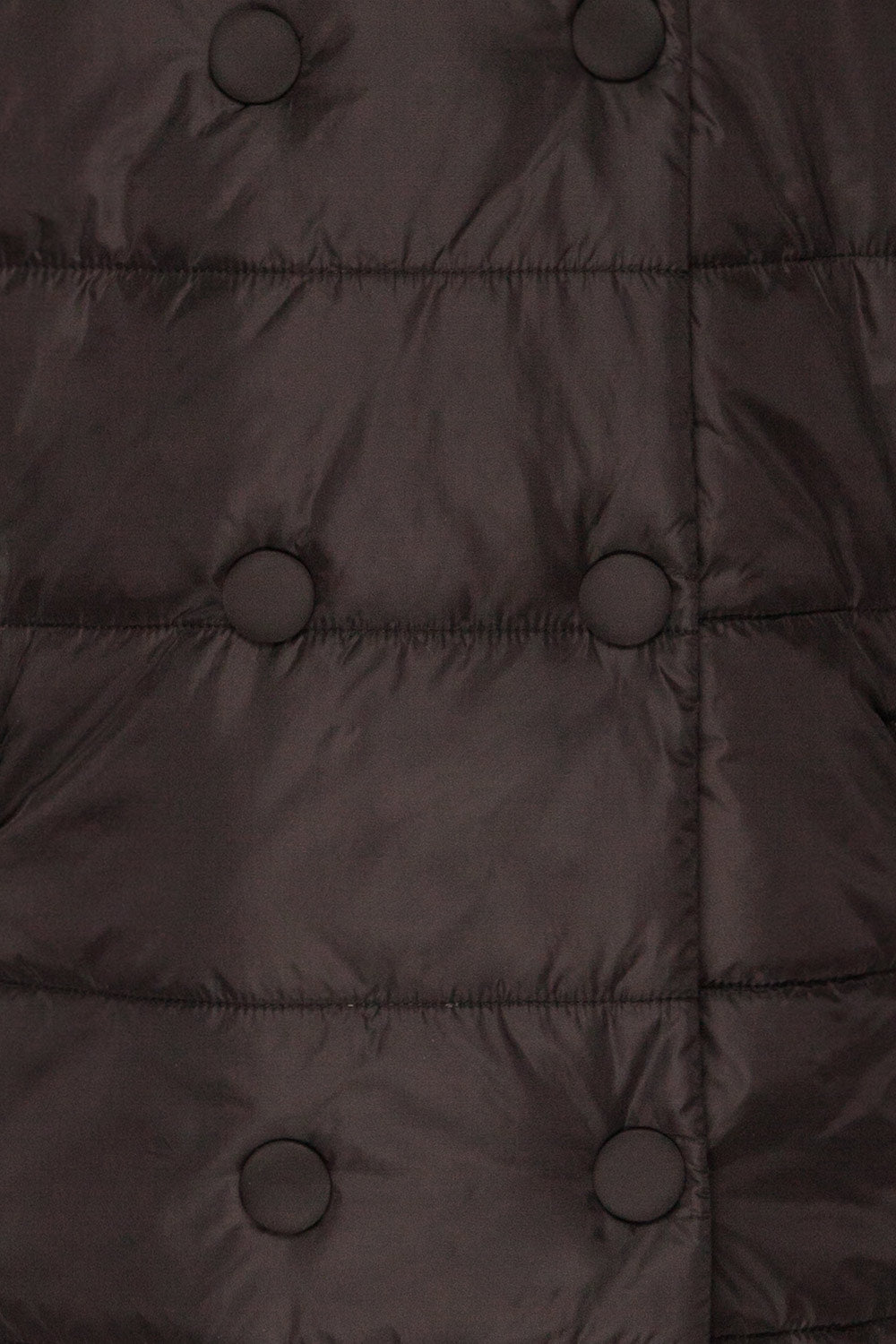 Matviy Night Black Quilted Coat with Hood | La Petite Garçonne fabric detail front 