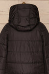 Matviy Night Black Quilted Coat with Hood | La Petite Garçonne back close-up