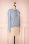 Matviyko Powder Blue Soft Knit Sweater with Pearls | Boutique 1861 side view