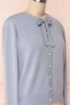 Matviyko Powder Blue Soft Knit Sweater with Pearls | Boutique 1861 side close-up