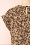 Maxandre Brown Patterned Short Sleeve Blouse | Boutique 1861 back close-up