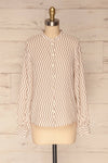 Mayence Striped Geometrical Button-Up Blouse | Boutique 1861 front view
