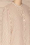 Mayence Striped Geometrical Button-Up Blouse | Boutique 1861 side close-up