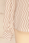 Mayence Striped Geometrical Button-Up Blouse | Boutique 1861 bottom close-up