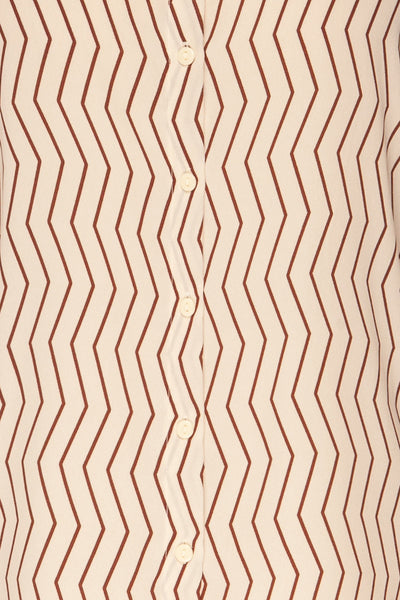 Mayence Striped Geometrical Button-Up Blouse | Boutique 1861 fabric detail