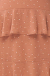 Mayifa Blush Dusty Pink Polka Dot A-Line Short Dress | Boutique 1861 fabric detail